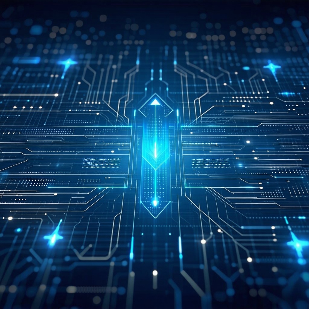 digital interface lines light tech circuits or growth arrows faintly-1