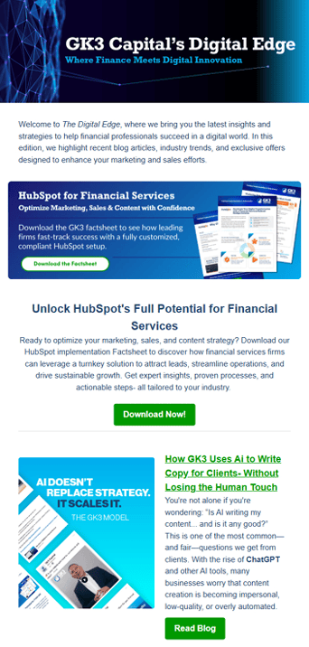 Newsletter blurb for Ai blog