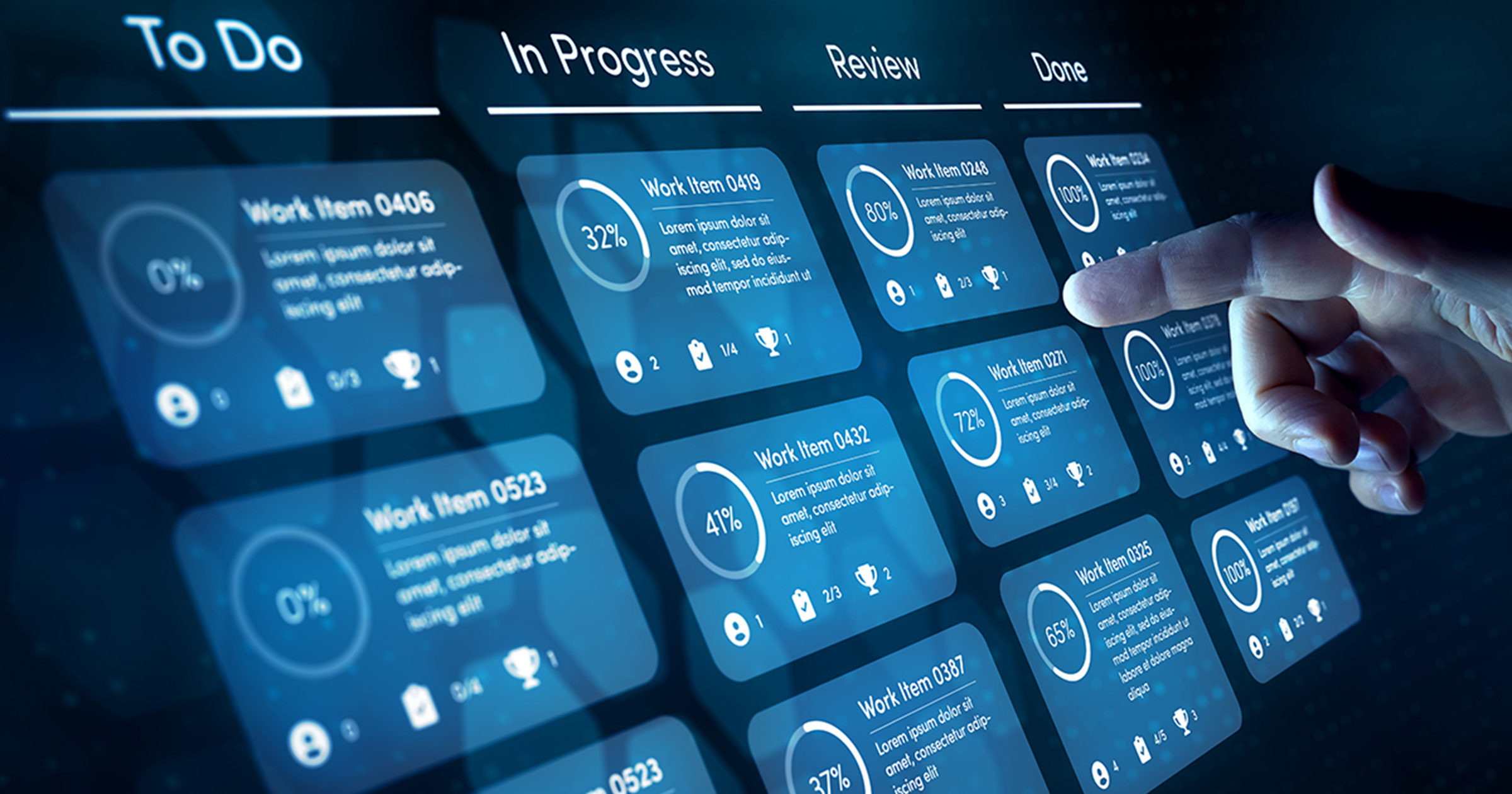 Project management software screen view