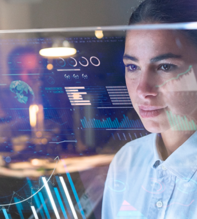 Analyst observing data and trends 