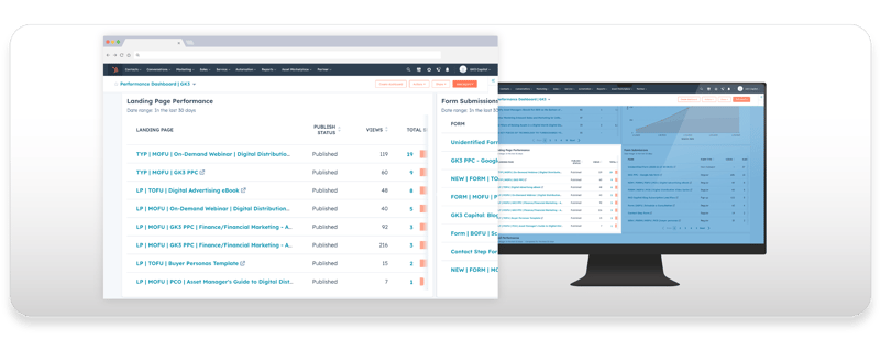 Landing page performance in HubSpot
