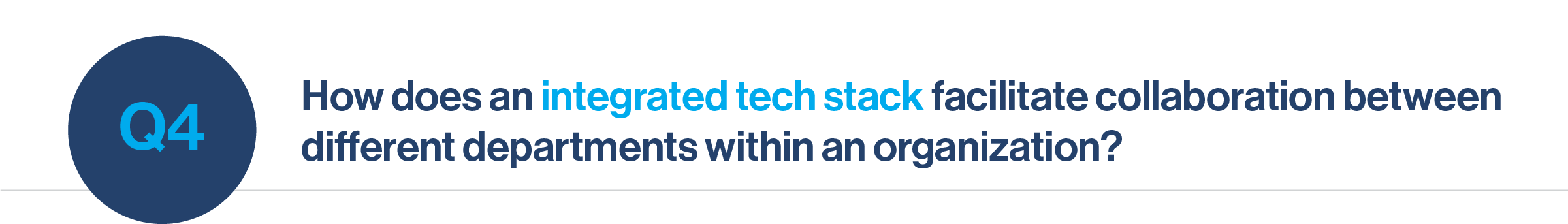 Question 4: How does an integrated tech stack facilitate collaboration between different departments within an organization?